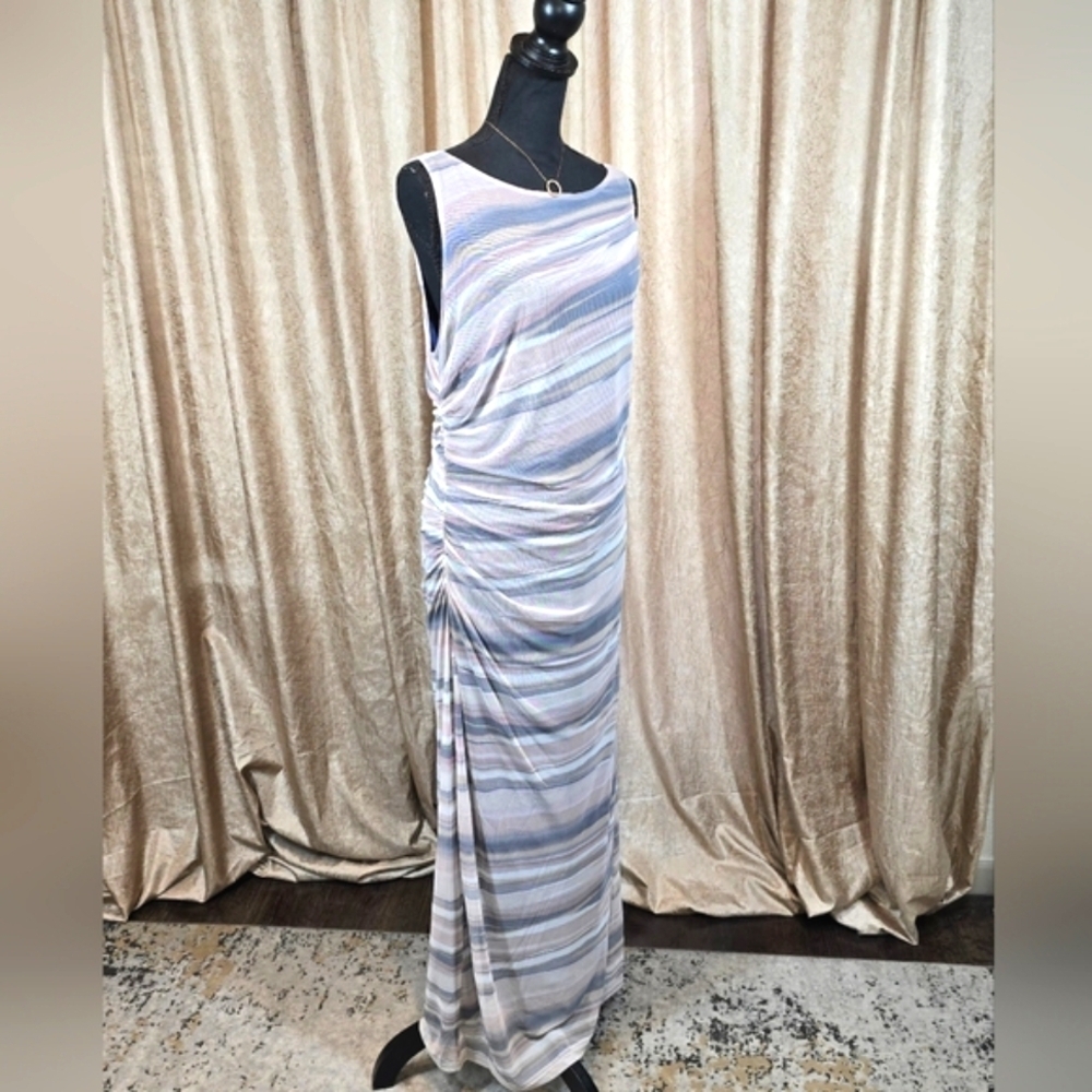 Nicole Miller Sleeveless Mesh Maxi Dress - Picture 14 of 15